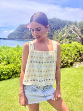 Load image into Gallery viewer, PRICE REDUCED! $29.99 (MSRP $57.95) Organic Cotton Crop Top - with Hawai'ian Mai'a Kapala prints
