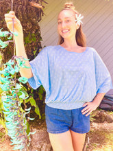 Load image into Gallery viewer, MOA RUFFLED WAIST TOP IN MISTY BLUE