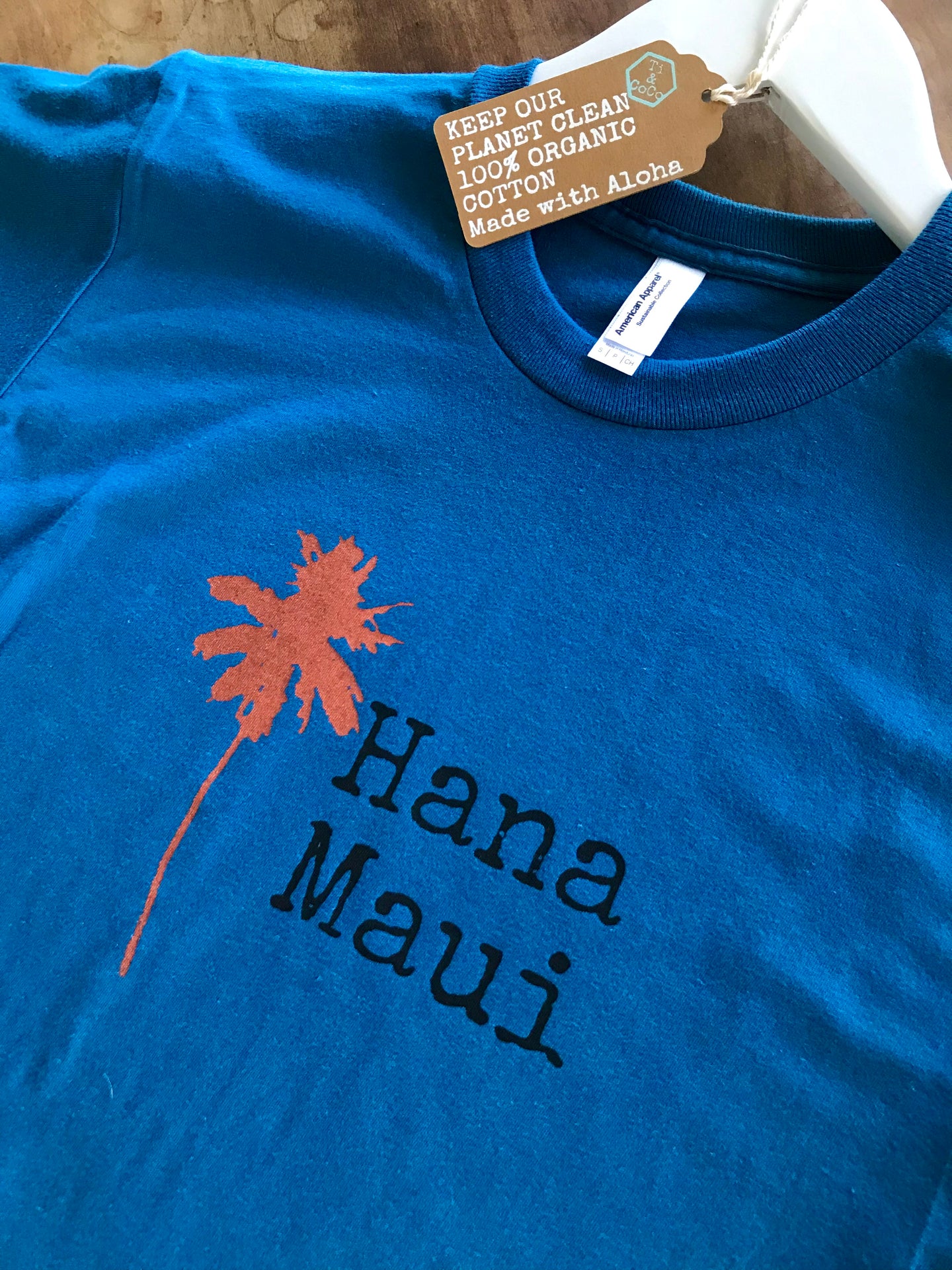 Hana Maui Palm Tree Tee in Dark Teal