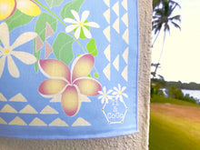Load image into Gallery viewer, eco handkerchief, organic cotton, GOTS certified, OEKO-TEX,　オーガニックコットン、 ハワイギフト、Organic cotton mask, tropical garden, tropical mask, Hawaii garden, Hawaiian foliage, flower, flower foliage print, Hawaii design, tiare, plumeria, plumeria fabric, tiare fabric, tiare print, plumeria print. Plumeria Sun, Ti &amp; CoCo, tiandcoco, ティーアンドココ、ハンカチ、エコ、エコギフト、エコハワイ、ハワイエコギフト、マウイギフト、アロハギフト、アロハマスク、オーガニックコットンマスク、トロピカル、トロピカルガーデン、トロピカルマスク、ハワイマスク、プルメリアサン、プルメリアマスク、ティアレマスク、Tiare, Plumeria, Hawaiian style, ティアレ、プルメリア、ハワイアンスタイル