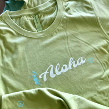 Load image into Gallery viewer, Hula Aloha Girl&#39;s Tee in Light Olive