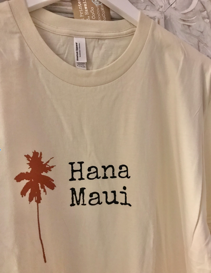 Hana Maui Palm Tree Tee in Natural