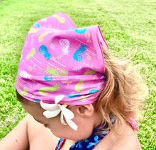 Load image into Gallery viewer, PINEAPPLE &amp; LAUHALA FISH Organic Cotton Baby Bandana in PINK